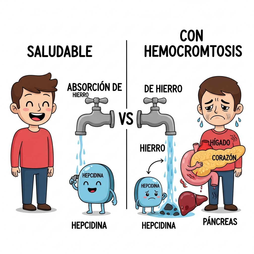 Ilustración del ADN y el hierro